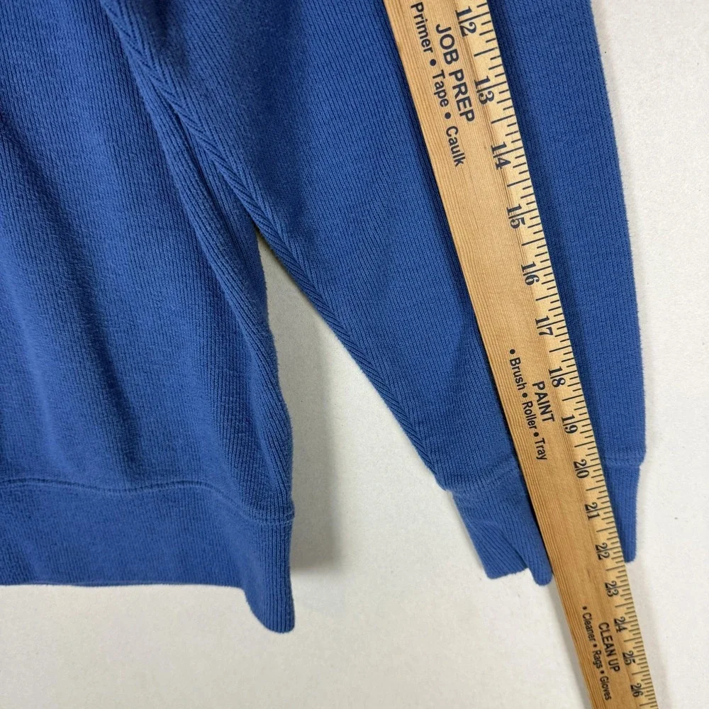 Lands' End Sweater Mens Small Blue 1/4 Zip Mock Neck Knit Pullover‎ Cotton Blend
